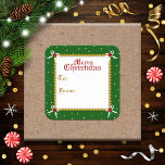 Crafty Christmas-Geschenksticker Quadratischer Aufkleber<br><div class="desc">Die perfekte kleine Schale und Stock Ergänzung zu Ihrer Weihnachtsgeschenkverpackung. Bitte beachten Sie: Wegen der glänzenden Oberfläche dieser großartigen Aufkleber empfehlen wir,  beim Schreiben auf diesen einen Sharpie-Marker zu verwenden,  anstatt einen Kugelschreiber zu verwenden.</div>