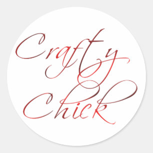 Crafty Küken Runder Aufkleber