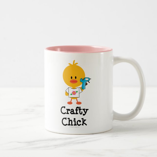 Crafty Küken-Tasse Zweifarbige Tasse (Rechts)