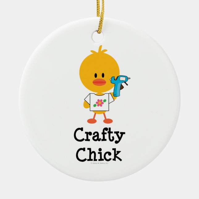 Crafty Küken-Verzierung Keramik Ornament (Vorne)