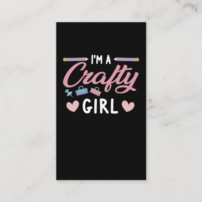 Crafty Scrapbooking Girl Book Lover Visitenkarte (Vorderseite)