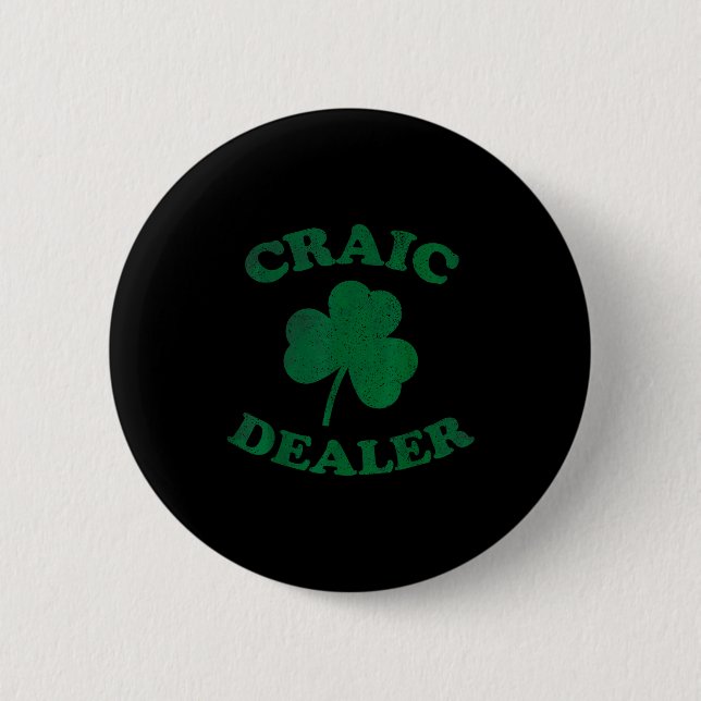 Craic Er Lustiger St. Patrick's Day Shamrock Tee  Button (Vorderseite)