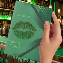 Craic "Kiss Me I'm Irish" Green Glitter Lip Print 