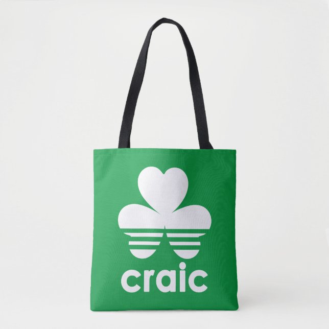 Craic Three Stripes St Patricks Day Irish Kleeblat Tasche (Vorderseite)