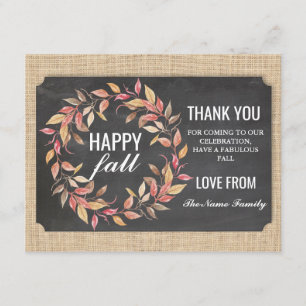 Craie heureuse de carte de remerciements de