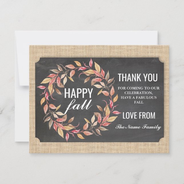 Craie heureuse de carte de remerciements de (Devant)