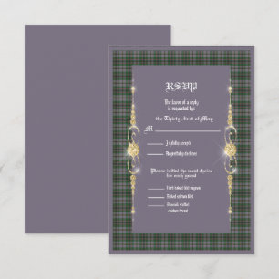 Craig Ancient Tartan Wedding RSVP Karte
