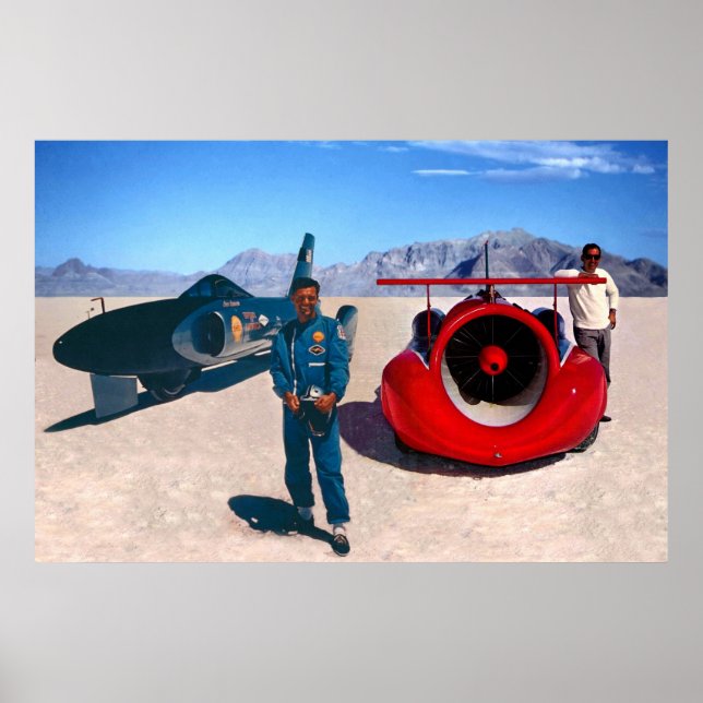 Craig Breedlove und Art Arfons (zugeschnitten) Poster (Vorne)