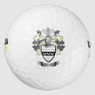 Craig Family Crest Coat of Arms Golfball