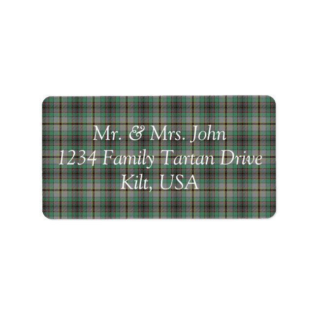 Craig Tartan Label Adressaufkleber (Vorne)