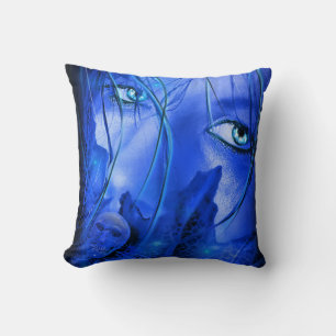 CRAINTE FILLE BLEUE AVEC Coussin SKULL