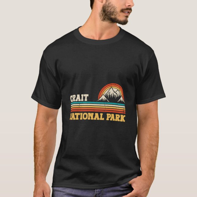 Crait National Park Mountain Trees Sun Camg Hiking T-Shirt (Vorderseite)