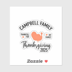 Crampbell Family 2025 Erntedank Türkei Abendessen Aufkleber