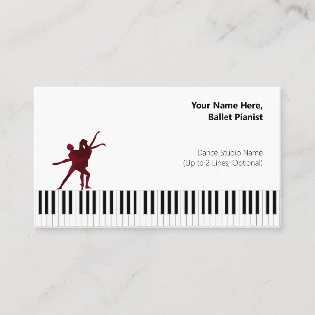Cran. Reds I PDD White Ballet Pianist Visitenkarte (Vorderseite)