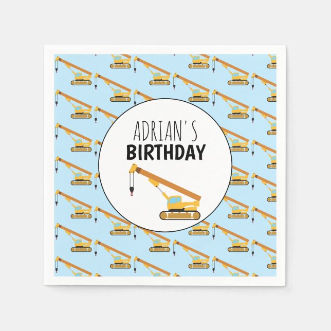 Cranbau Truck Boy Birthday Party Serviette (Vorderseite)