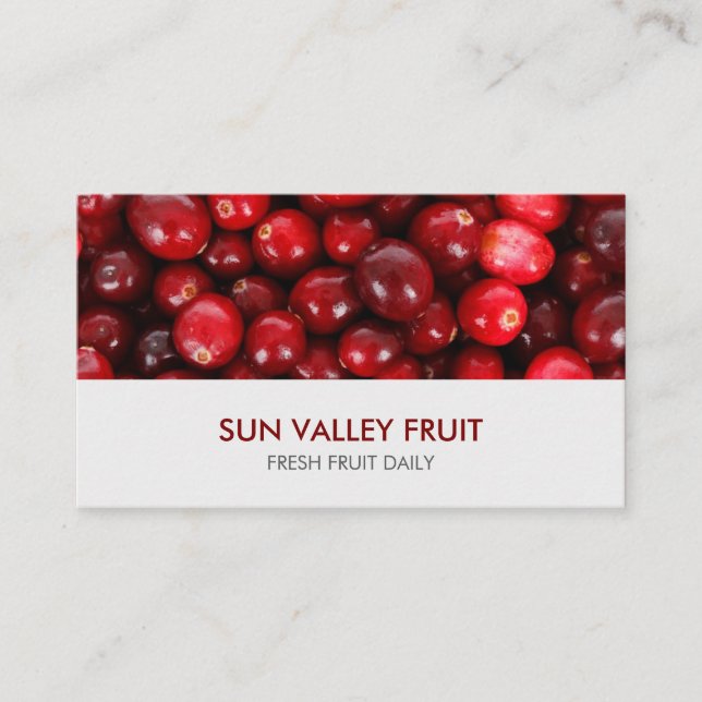 Cranberries Closeup Fruit Wholesale Retail Visitenkarte (Vorderseite)