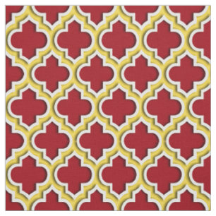 Cranberry, Ananas marokkanischer Quatrefolie #5DS Stoff