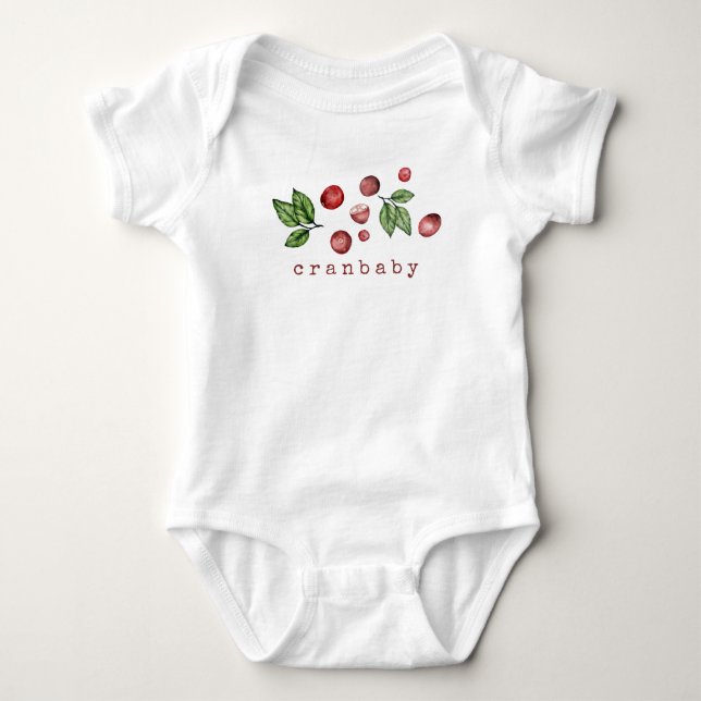 Cranberry Baby Bodysuit Wassercolor Baby Strampler (Vorderseite)