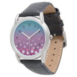 Cranberry-Blue Bubbles (mit Zahlen) Armbanduhr