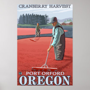 Cranberry Bogs Harvest - Port Orford, Oregon Poster