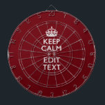 Cranberry Burgundy Keep Calm and Your Text Dartscheibe<br><div class="desc">Your personalized Keep Calm saying on a fine custom burgundy red accent color decor. A personalized Keep Calm style saying on a one of a kind gift. Humorous or whimsical try on your creative words on two editable lines of text. Remember to use CAPITAL letters for best results. Use the...</div>