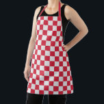Cranberry fizz checkerboard pattern schürze<br><div class="desc">A red and white checkerboard pattern fills the entire image. The grid is evenly spaced,  creating a balanced,  symmetrical,  and vibrant visual.</div>