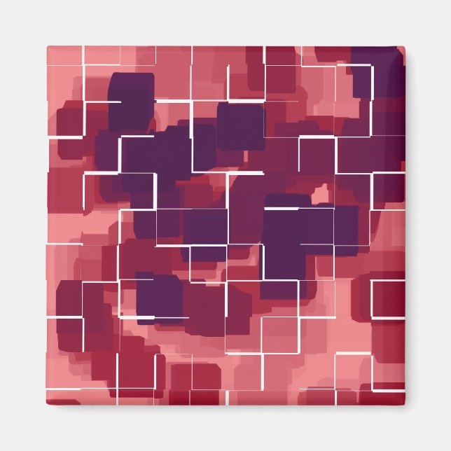 "Cranberry" Geometric Art Magnet (Vorne)