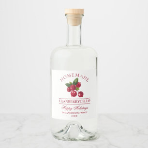 Cranberry Homemade Cranberrycello Alkoholflaschenetikett