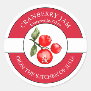 Cranberry Jam Label Runder Aufkleber