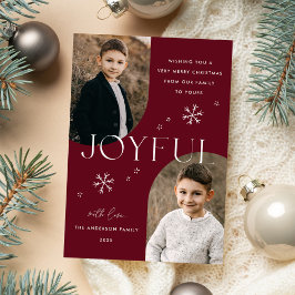 Cranberry Joyful Snowflake Arc Rahmen 2 Foto Feiertagskarte