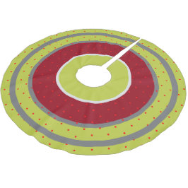 Cranberry Limon Polka-dot Polyester Weihnachtsbaumdecke