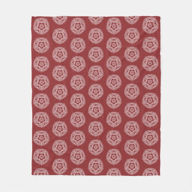Cranberry Mandala Fleecedecke (Vorderseite)