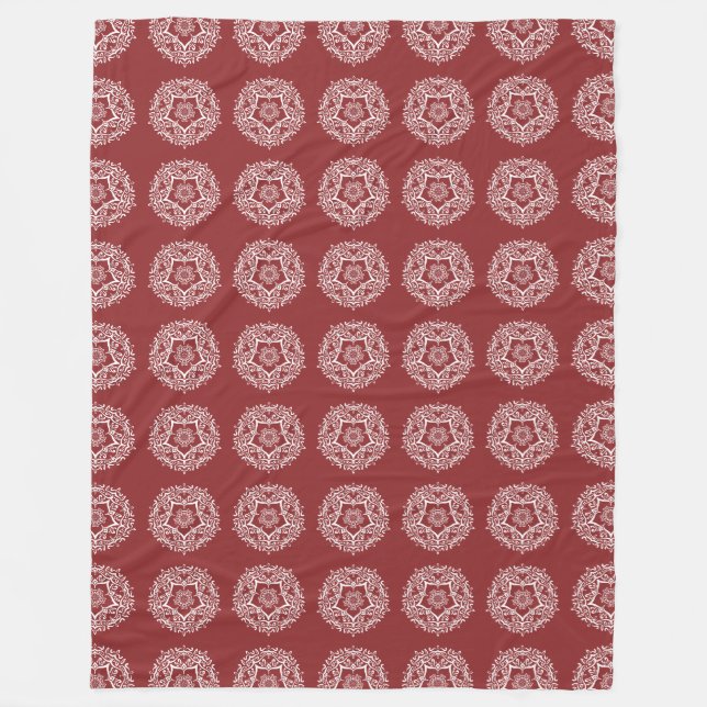 Cranberry Mandala Fleecedecke (Vorderseite)