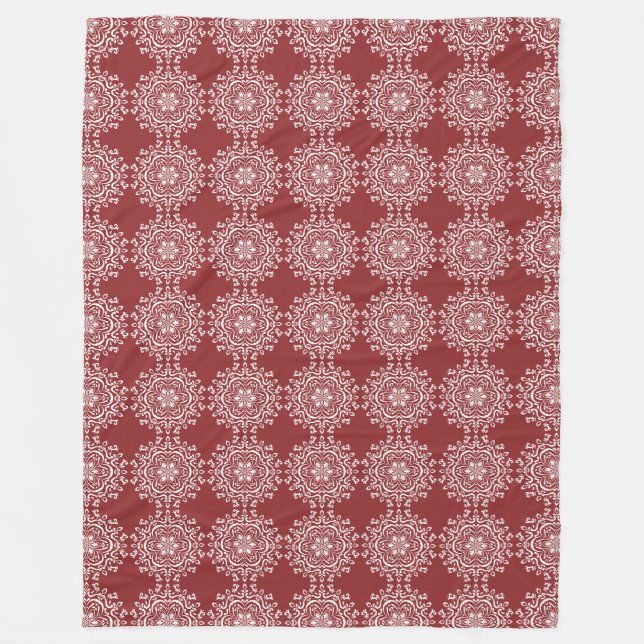 Cranberry Mandala Fleecedecke (Vorderseite)