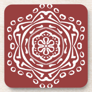 Cranberry Mandala Getränkeuntersetzer