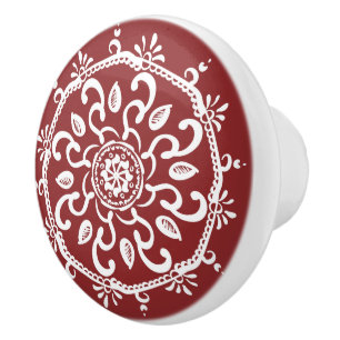 Cranberry Mandala Keramikknauf