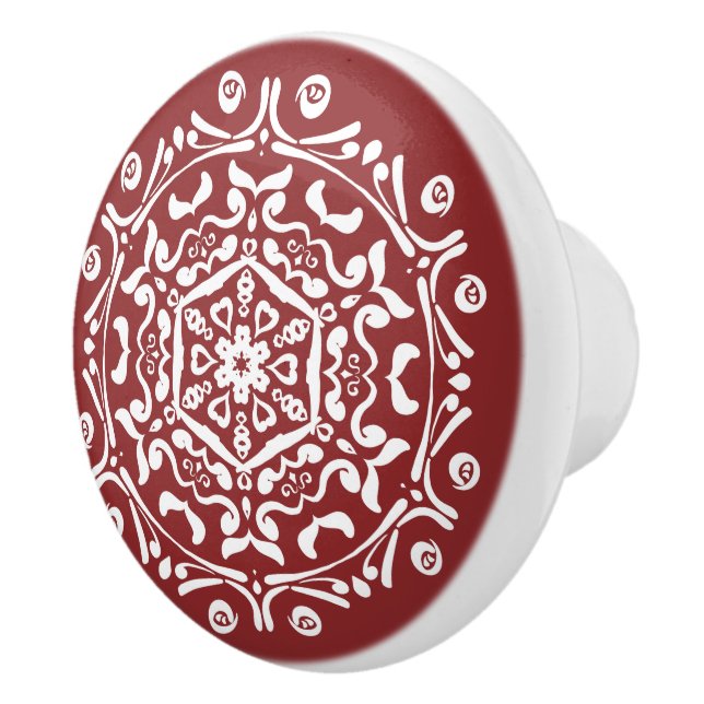 Cranberry Mandala Keramikknauf (Rechts)