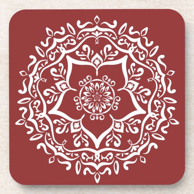 Cranberry Mandala Untersetzer (Vorderseite)