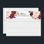 Cranberry, Marsala, Schöne Blumenberater Karten<br><div class="desc">Cranberry,  Marsala Floral Advice Cards</div>