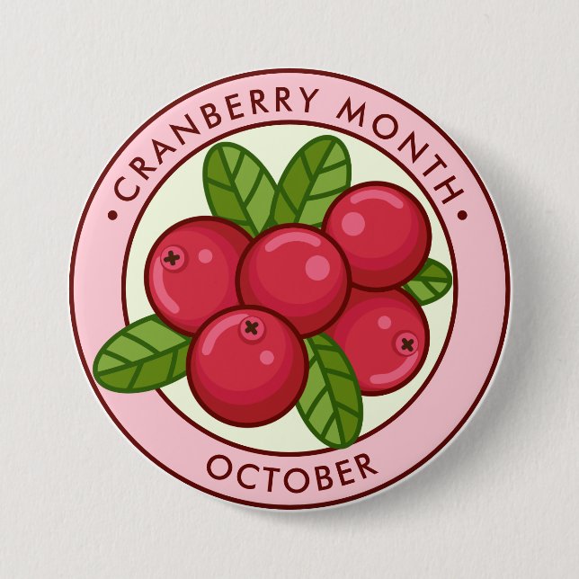 Cranberry Monat Oktober Button (Vorderseite)