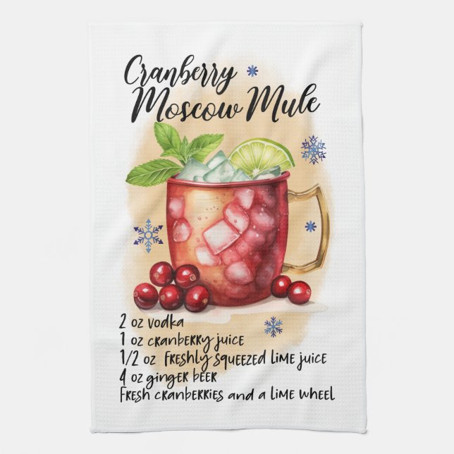 Cranberry Moscow Mule Recette Serviette cuisine (Vertical)