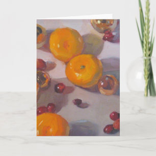 "Cranberry Orange Christmas" - Holiday Art Card Feiertagskarte