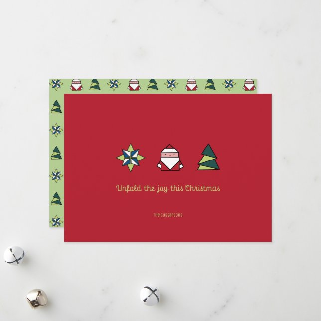 Cranberry Origami Weihnachten (Vorderseite/Rückseite Beispiel)