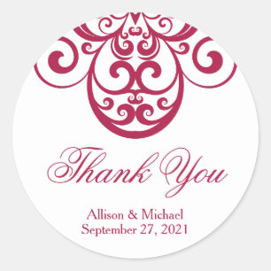Cranberry Ornate, Stickers Merci
