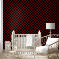 Cranberry Red and Black Checkerboard Pattern