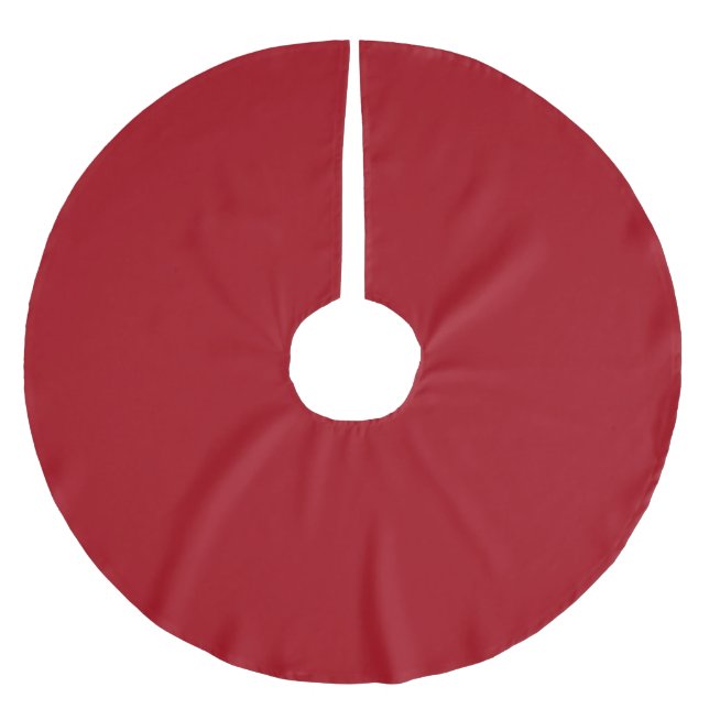 Cranberry Red Brushed Polyester Tree Skirt Weihnachtsbaumdecke (Vorderseite)