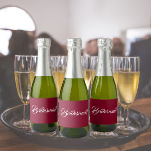 Cranberry Red Stilistische Script Wedding Bridesma