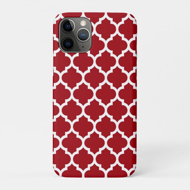 Cranberry Red White marokkanisches Quatrefolienmus Case-Mate iPhone Hülle (Rückseite)