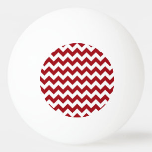 Cranberry Red White Zickzack Zig-Zag Muster Tischtennisball