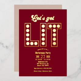 Cranberry Royale Get Lit Retro Christmas Party Folieneinladung